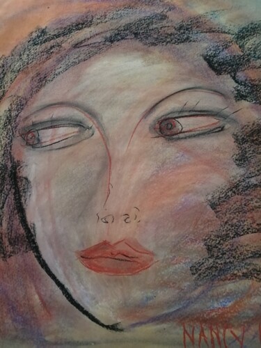 Justine pastel tendre sur papier