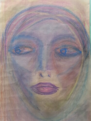 portrait pastel tendre sur papier 75x125